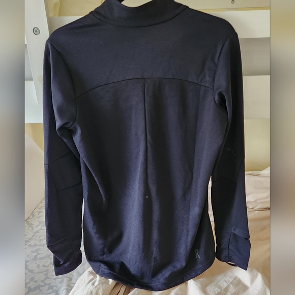 ON women's climate shirt black quarter zip Sweater Hiking Running Base Layer L - Picture 8 of 9